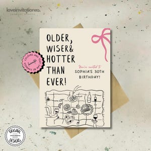 Convite de festa de aniversário desenhado à mão Convites de aniversário exclusivos Convite de aniversário para impressão Convite de aniversário editável Cartão de detalhes de aniversário