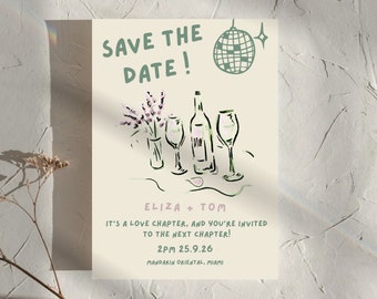 Wedding Invitation Suite Template, Wedding Rsvp , Wedding Detail Card , Wedding Invite Set , Save the date invite Champagne Wedding Menu