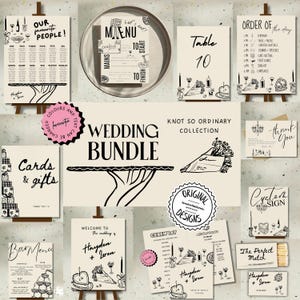 Wedding Day Templates Editable Wedding Stationery Ultimate Wedding Bundle Templates Whimsical Wedding Package Printable Complete Suite 7k