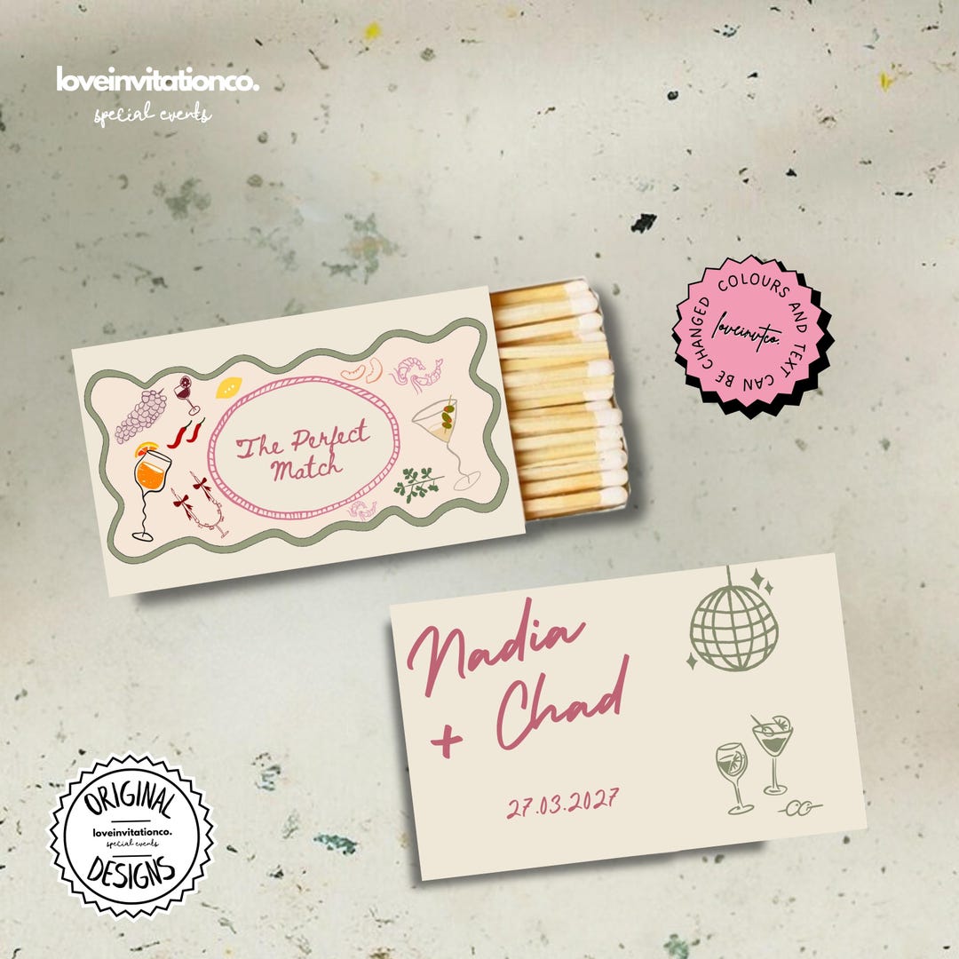 Printable Matchbox Favor Template Floral Matchbox Favor Gift for Guests ...