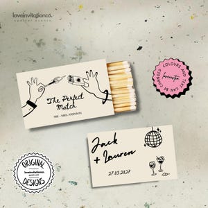 Printable Matchbox Favor Template Hand Drawn Matchbox Favor Gift For Guests Wedding Gift Unique Match Box Personalized Matchbox Wedding e1