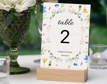 Colorful Flower Wedding Table Numbers Template, Printable Table Numbers Wedding Table Numbers, Garden Flower Invitation Summer Theme Wedding