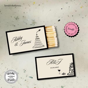 Printable Matchbox Favor Template Hand Drawn Matchbox Favor Gift For Guests Wedding Gift Unique Match Box Personalized Matchbox Wedding 90s