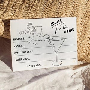 Modèle de cartes à télécharger pour la future mariée, Cartes-conseils pour baby shower, Jeux d'enterrement de vie de jeune fille, Idées de shower de bébé, Conseils pour la mariée