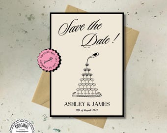 Save the Date Template , Printable Save the Dates , Editable Wedding Invitation,Unique Invite ,Wedding Save the Date Digital Invite 90s