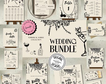 Ultimate Wedding Bundle Templates Editable Complete Wedding Stationery Suite Printable Wedding Sign Bundle Unique Sign Bundle Wedding Set 3s