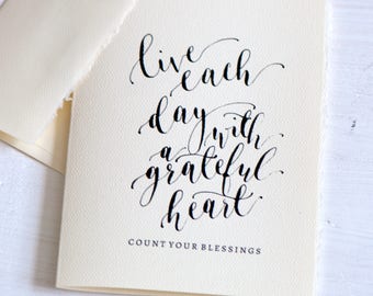 Thanksgiving greeting cards, modern calligraphy cards, Handlettered cards, Holiday greetings cards, Unique cards, For her,Give thanks