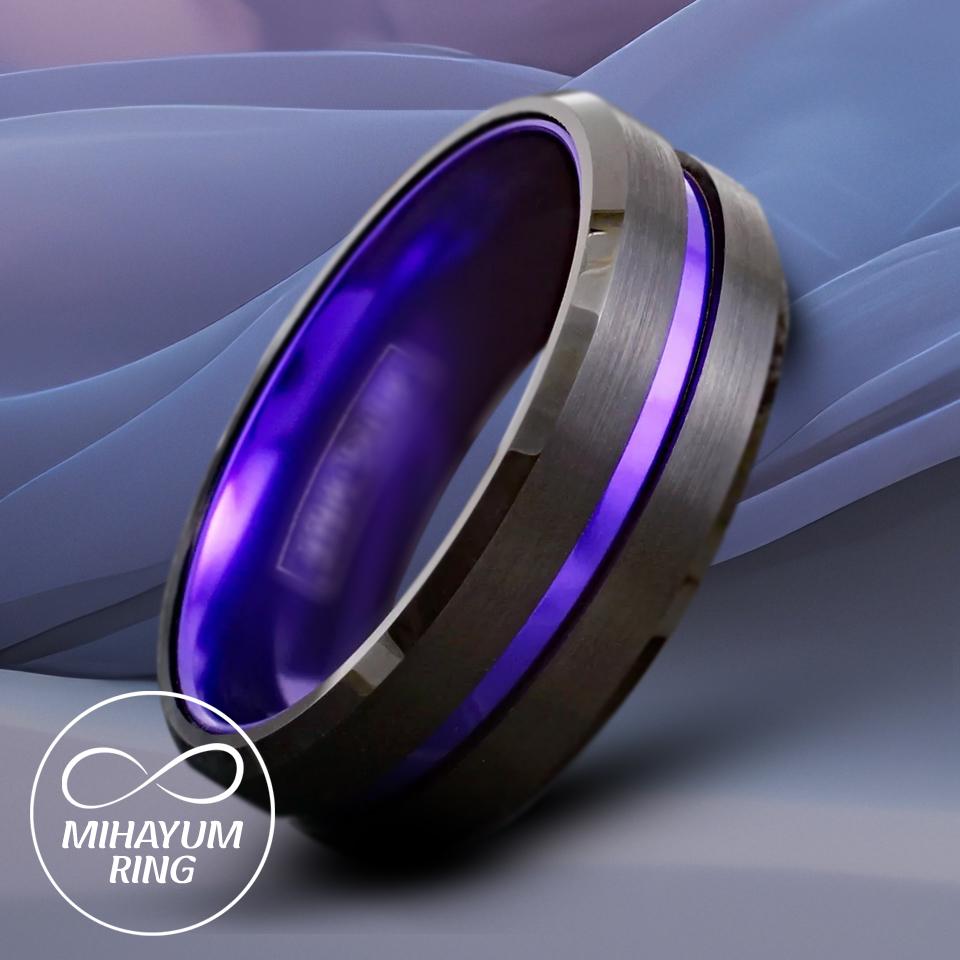 Purple and Black Statement Ring - Etsy