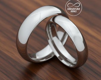Mens Wedding Band, Mens Silver Wedding Band, Polished Mens Wedding Band Silver, Couples Ring, Wedding Band Men, Womens Wedding Ring