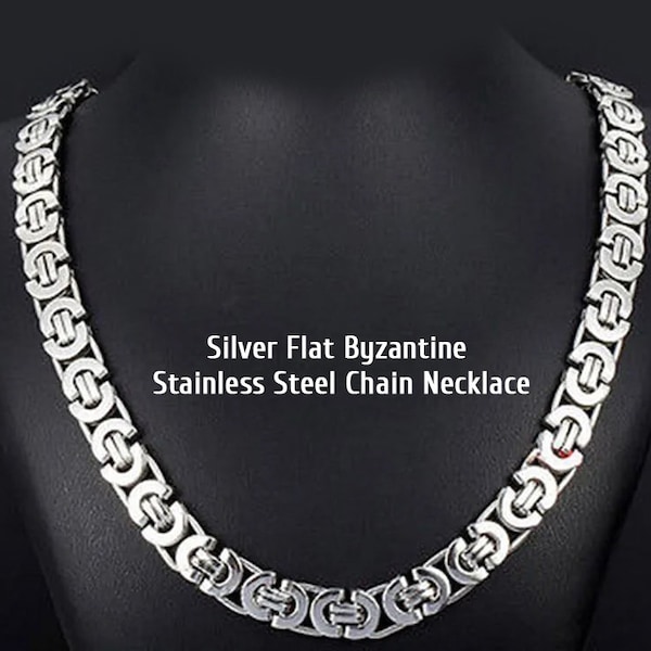 Buy Fashionable Byzantine Link Chain Bracelet In Stainless Steel  7.50 9.00in 32 G - Foto 13