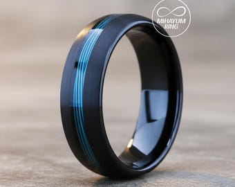 Mens Wedding Band, Mens Ring, Fishing Line Ring, Fishing Line Wedding Band, Mens Fishing Line Ring