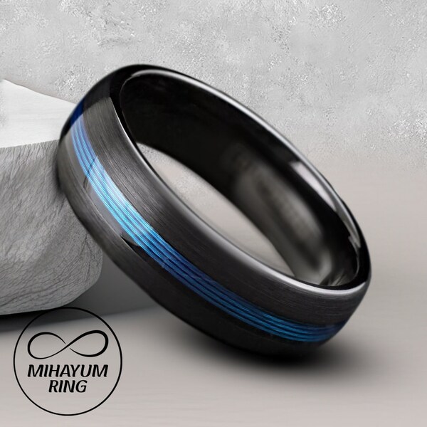 Wedding Bands for Men, Fishing Line Etsy