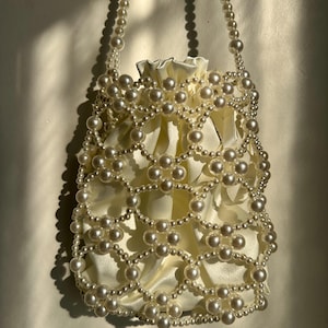 Pearl Beaded Wedding Clutch Bag: Vintage Bridal Handbag