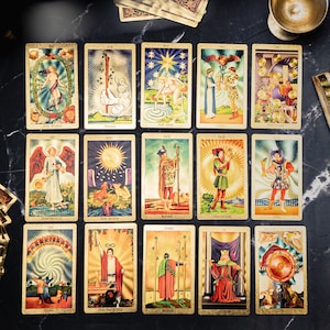 Tarot Deck Cards Anti-Scratch Lamination 78 Tarot Cards, Rider Waite Tarot, Cute Tarot Traditional Deck, Vintage Tarot Gift Set, Witchy Gift