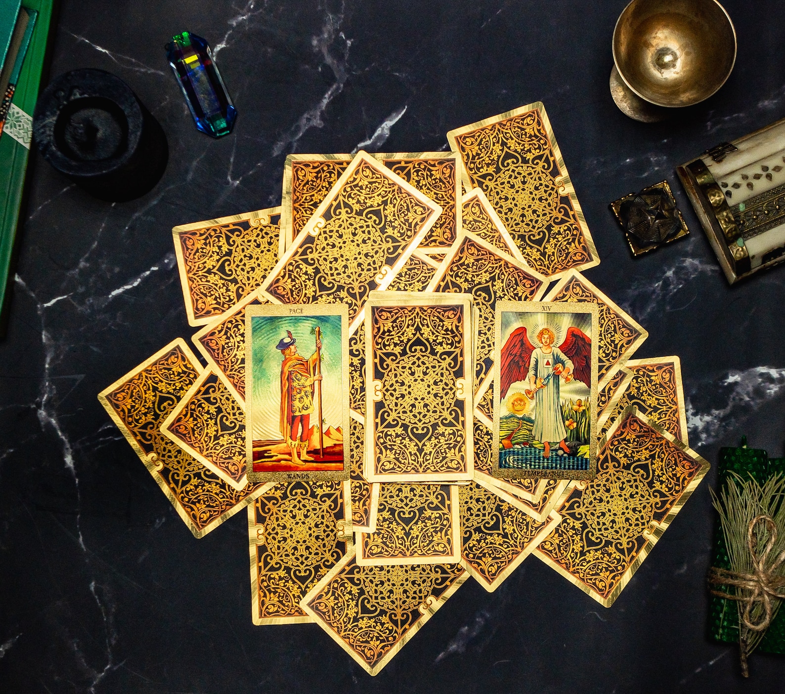Gold Foil Tarot Deck, Rider Waite Tarot Cards Deck, Cute Tarot With ...