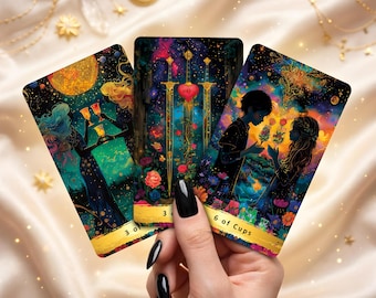 Jeu de tarot cosmique pour rêveurs, tarot inspiré de la galaxie, 78 cartes avec guide, tarot pour sorcières, coffret divinatoire, cadeau pour collectionneur