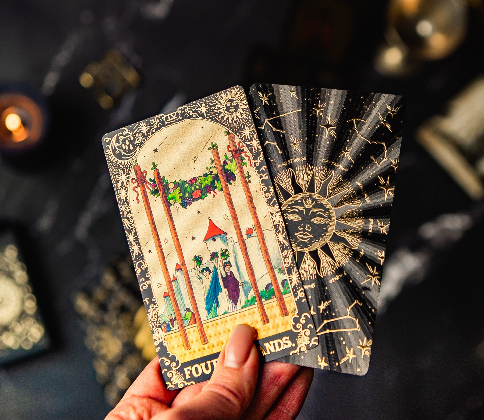 Vintage Style Gold Foil Tarot Cards, 78 Card Deck With Guidebook - Etsy