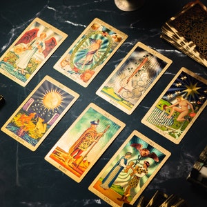 Golden Sun Tarot Card Deck, Beautiful Tarot, Tarot Beginner Gifts, Tarot with Guidebook, Classic Tarot, Cute Tarot Set, Gorgeous Tarot Deck