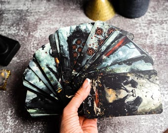 Jeu de tarot horreur gothique, 78 cartes d'horreur mystique avec guide QR, jeu de divination gothique, cadeau de sorcellerie occulte pour les lecteurs