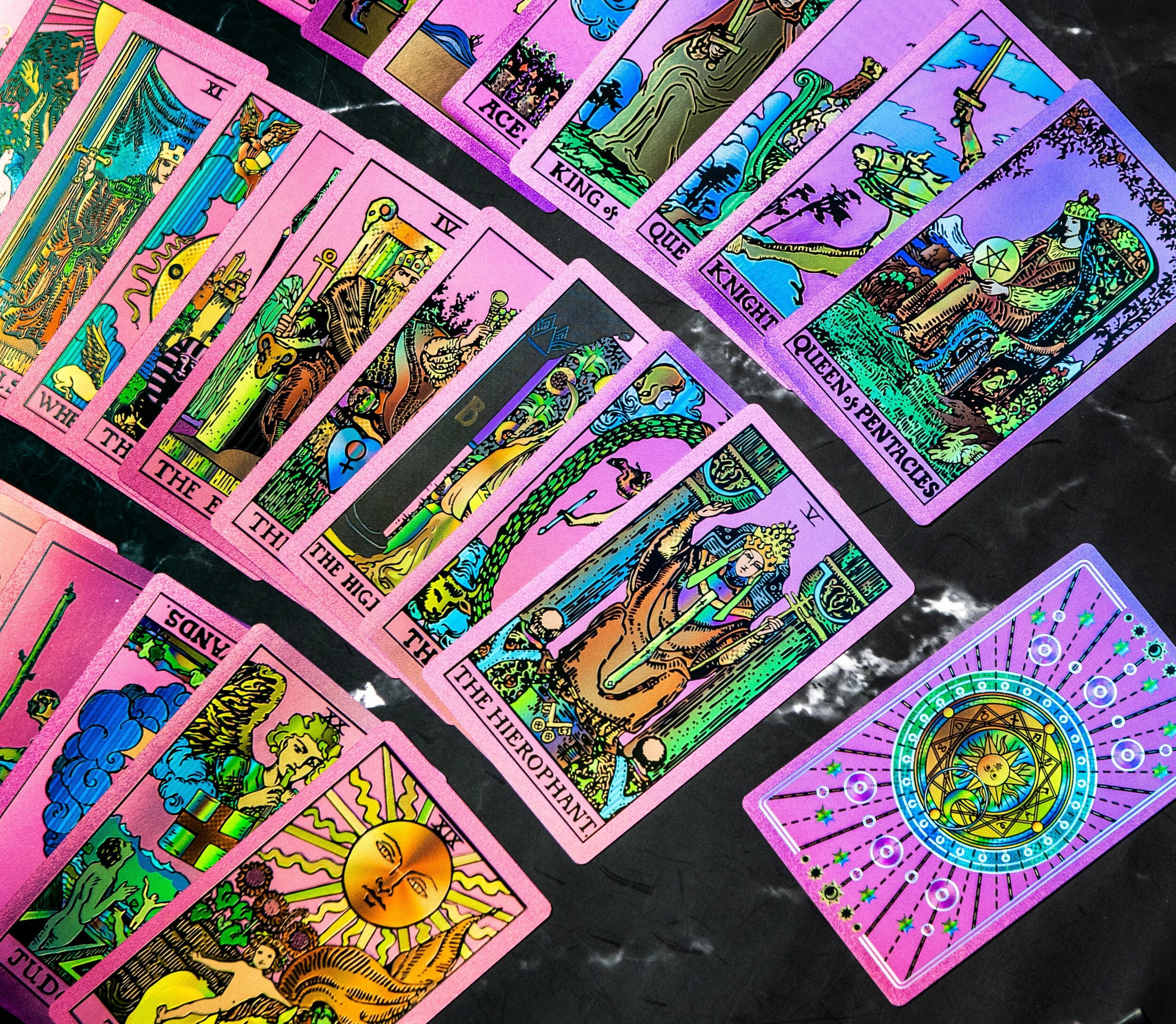holographic deck of cards Spiral Holographic Fontaine (gilded) Playing Cards – Deckita Decks