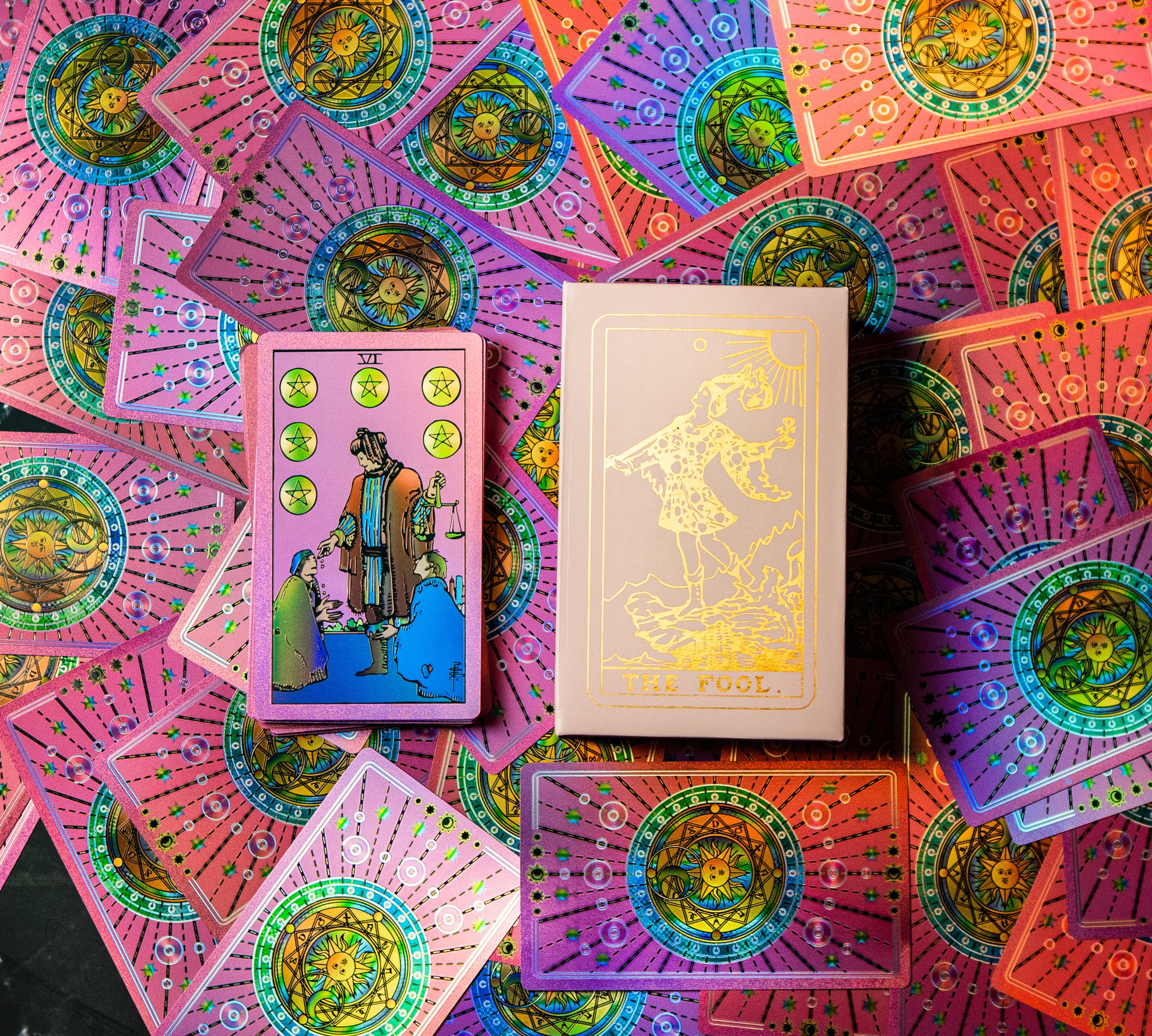Pink Shiny Foil Tarot Deck With Lamination, Love Tarot Cards, Full RWS ...