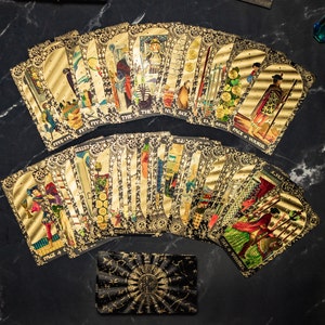 Tarot Cards, Gold Foil Tarot Deck with Guidebook, Beginner Tarot, Glossy Tarot Vintage, Beautiful Tarot Cards, Unique Tarot 78 Cards Deck