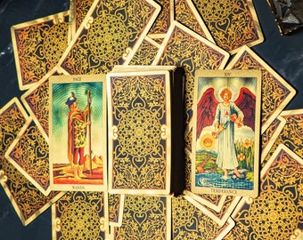 Tarotkortlek med guidebok, repfri guldfolie-tarot, söt tarot, original tarot, klassisk tarot, nybörjartarot, komplett tarotlek