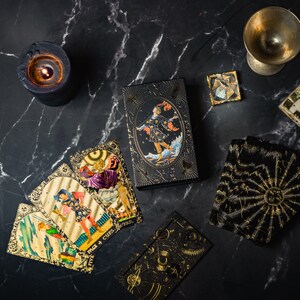 Vintage Style Gold Foil Tarot Cards, 78 Card Deck With Guidebook - Etsy