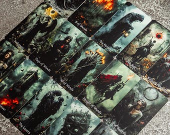 Jeu de tarot horreur, 78 cartes de tarot gothique, tarot Dark Fantasy, jeu de divination occulte, horreur gothique