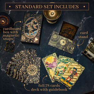 Vintage Style Gold Foil Tarot Cards, 78 Card Deck With Guidebook - Etsy