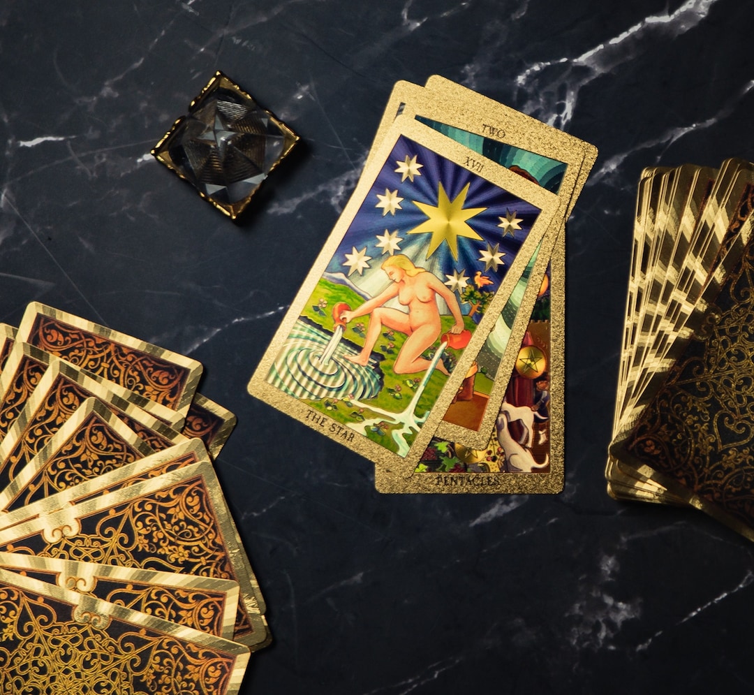 Gold Foil Tarot Deck, Rider Waite Tarot Cards Deck, Cute Tarot With ...