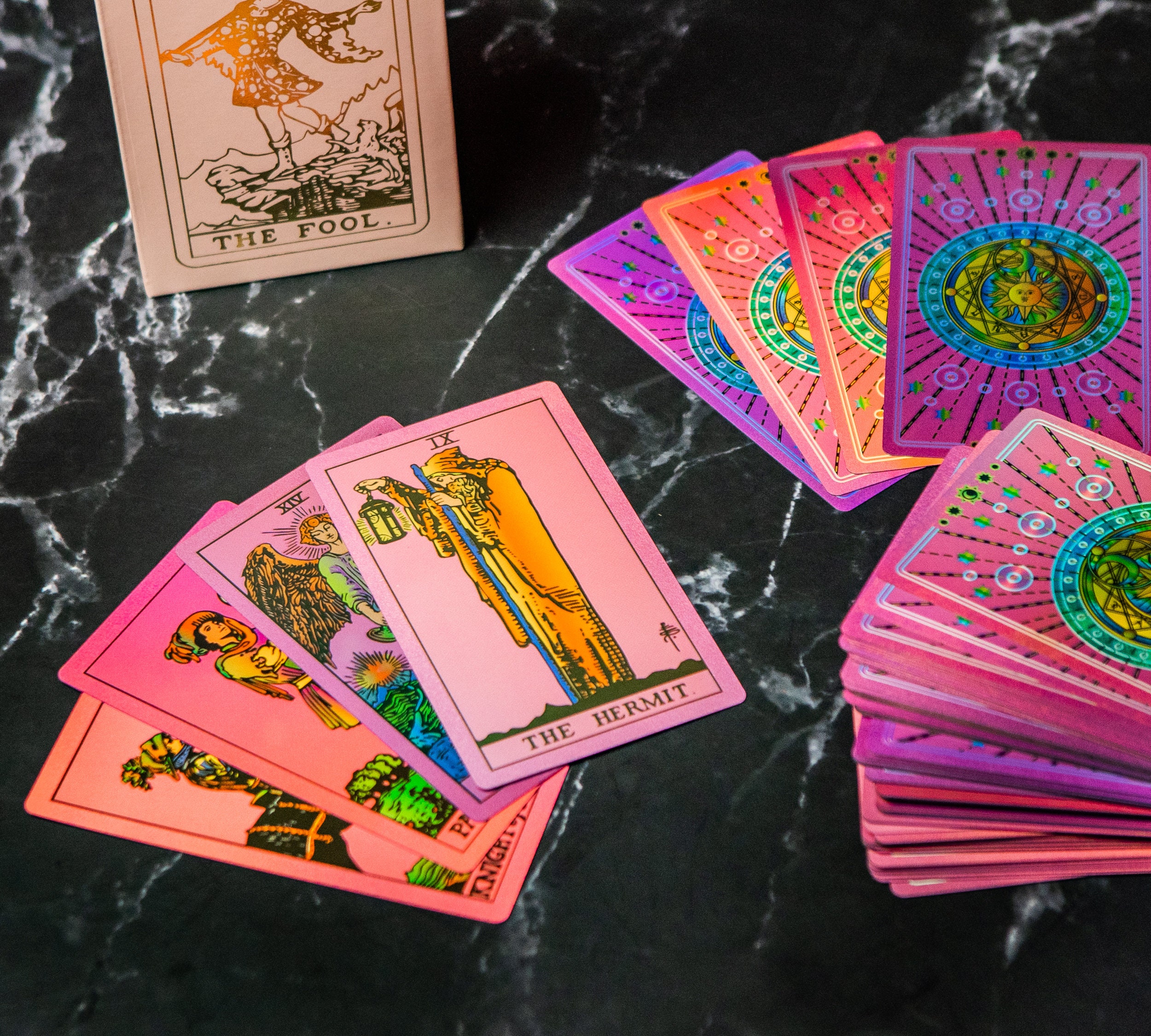 Pink Shiny Foil Tarot Deck With Lamination, Love Tarot Cards, Full RWS ...
