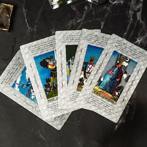 Beginner Tarot Deck with Keywords, Tarot Deck with Meanings, Learning Tarot with Guidebook, Rider Waite Deck, Glitter Tarot Celestial