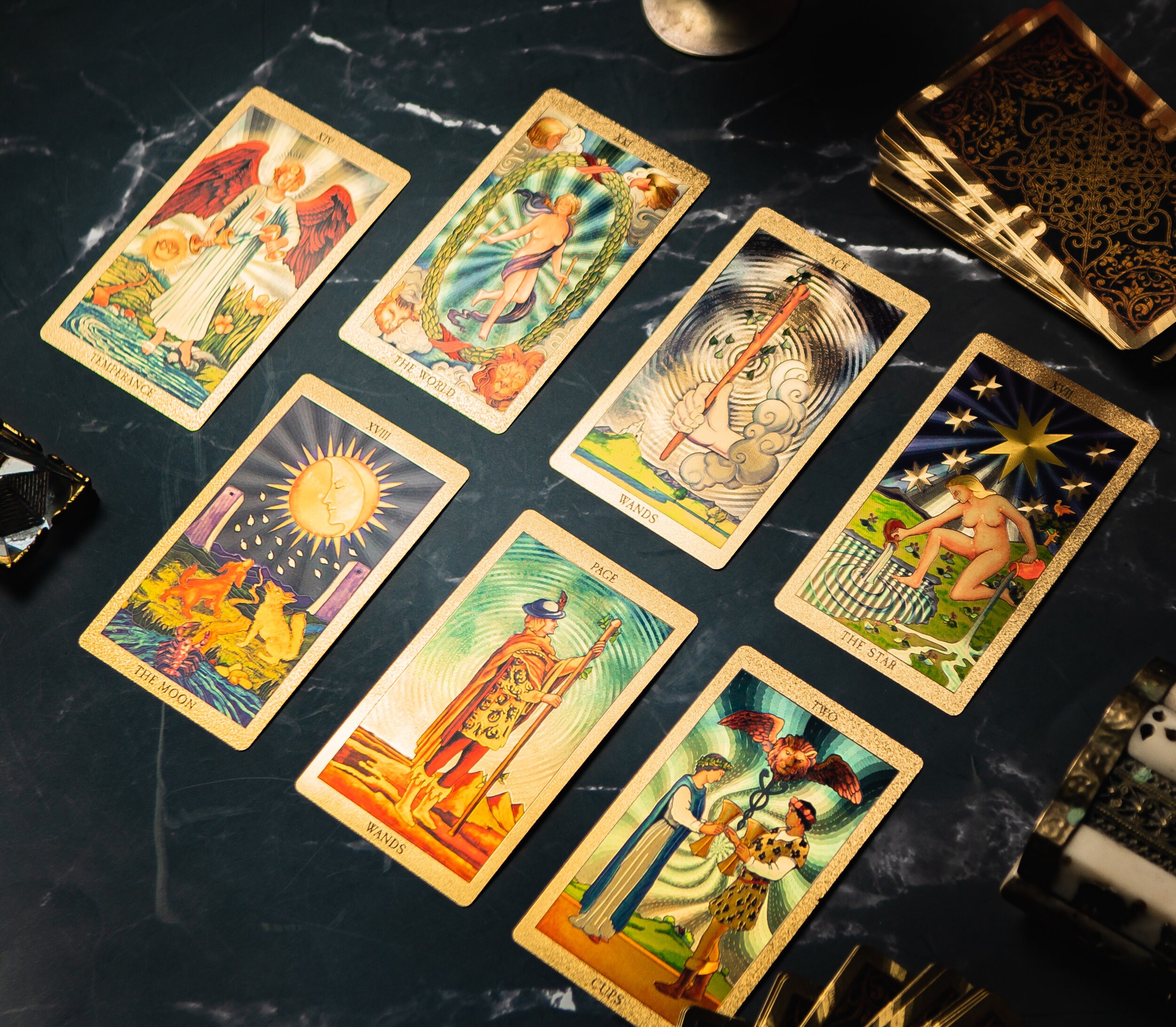 Gold Foil Tarot Deck, Rider Waite Tarot Cards Deck, Cute Tarot With ...