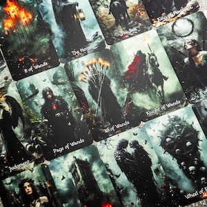 Horror Tarot Deck, Dark Gothic HorrorTarot Cards with QR Guidebook, Occult Divination Set, Witchy Tarot Gift for Her