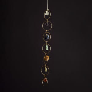 7 Chakras Crystal Stone Hanging, Boho Suncatcher Home Decor, Natural Stones Hanging, Crystal Wall Sun Catcher, Bohemian Decor, Home Gifts