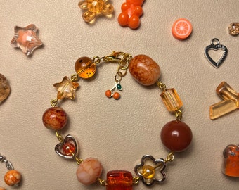 Bracelet de perles orange