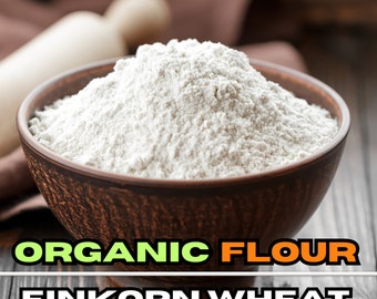 Farina integrale di farro monococco biologico antico, farina integrale di farro monococco macinata in antico mulino a pietra, (Triticum monococcum) senza additivi e naturale