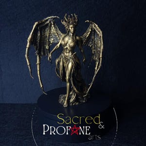 lilith - Ishtar - Inanna - statue decoration - goddess of the night - pagan idol - dark goddess - dark - goth - pagan - ANTIQUE GOLD -