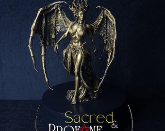 lilith - Ishtar - Inanna - statue decoration - goddess of the night - pagan idol - dark goddess - dark - goth - pagan - ANTIQUE GOLD -