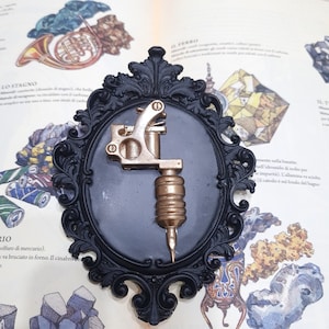 Tattoo Machine - Wall Decor - 3D Frame - Tattoo Shop - Gothic Decor - Victorian Art • US Prepaid Duties •