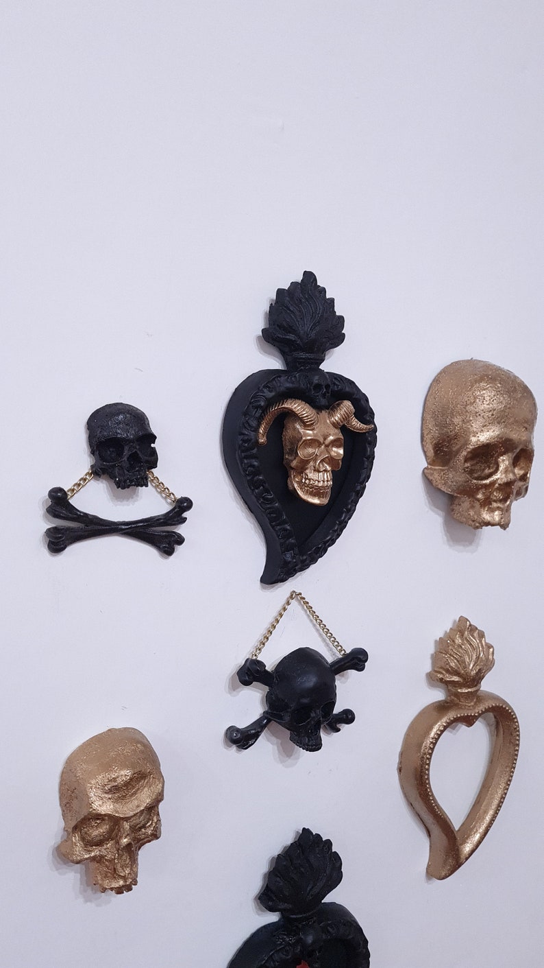 3D Exvoto Frame Wall Decoration Satan Skull Devil Skull Gothic