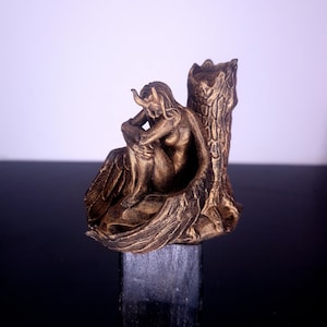 FALLEN ANGEL - statue decoration - biblical mythology - statuette for altar - gothic decoration - antique gold