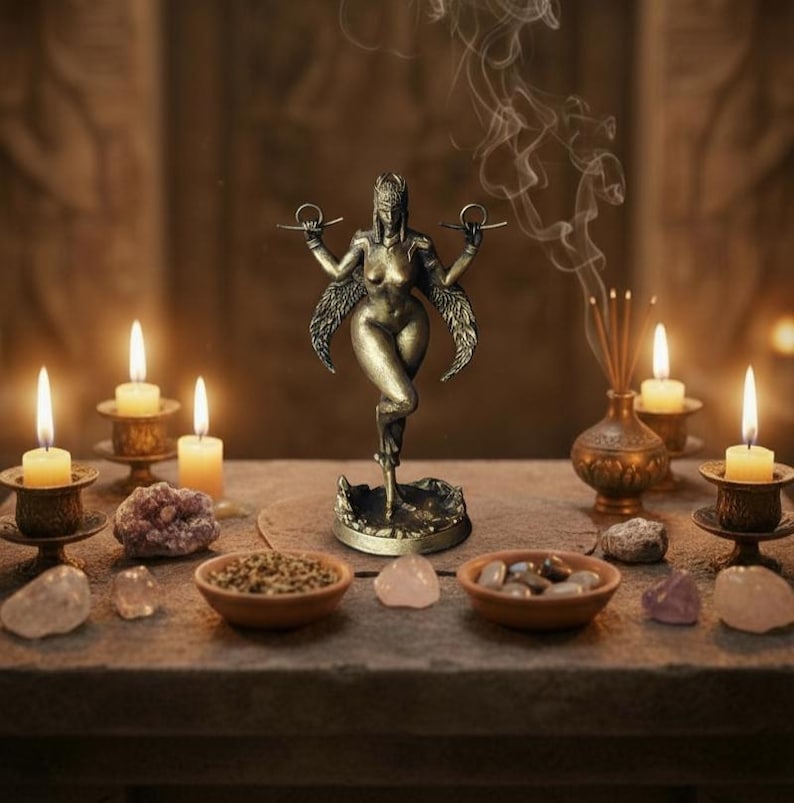 LILITH - Ishtar - Inanna - Statue Decoration - Historically Accurate - Pagan Idol - Dark Goddess - Altar Figurine - Witches image 1