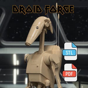 B1-series Battle Droid Full Size Printable Fan Art STL File Set