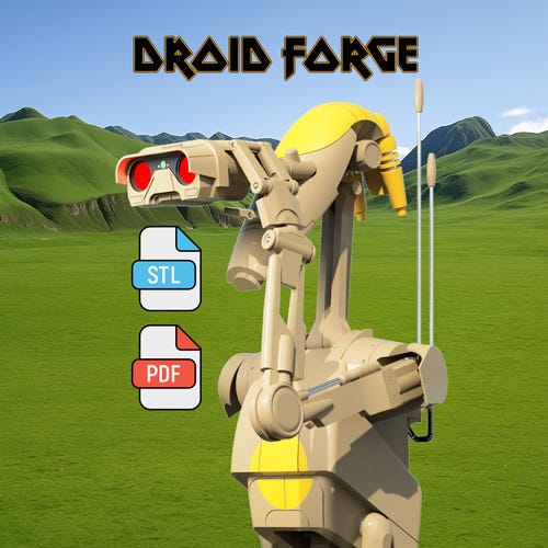 B1-series Battle Droid Life Size Printable Fan Art STL File Set