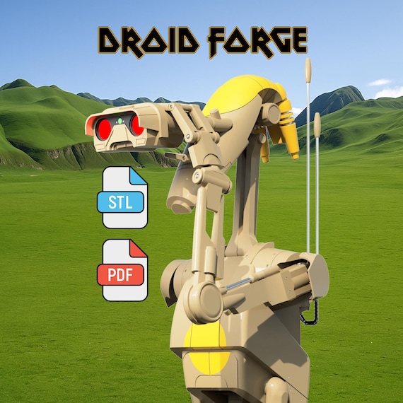 B1-series Battle Droid Life Size Printable Fan Art STL File Set