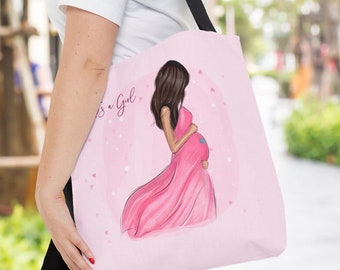 It's a Girl tote Bag, Pink tote bag, gift for new mom, shopping bag, travel bag, bag for work, shoulder bag, baby shower gift