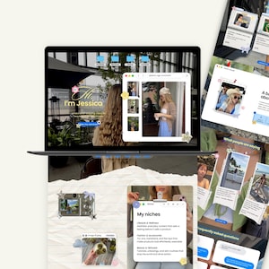 UGC-portföljmall, Canva-webbplatsmall för innehållsskapare, influencers - Whimsical iOS Core Digital Scrapbook W1