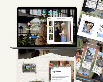 Modèle de portfolio UGC, modèle de site web Canva pour créateur de contenu et influenceur - Album numérique Whimsical iOS Core W1